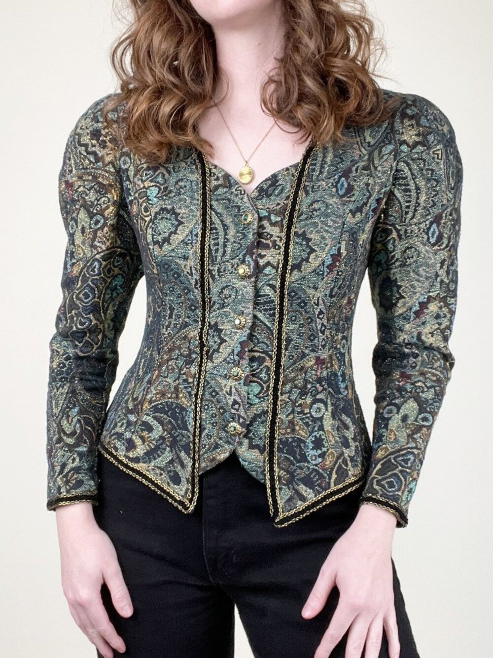 Vintage Whimsigoth Medieval Queen Princess Blazer Coat Jacket Ren Faire Costume